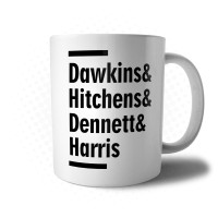 Caneca 4 Cavaleiros do Ateísmo - Dawkins, Hitchens, Dennett e Harris