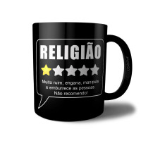 Caneca Avaliação Ateísta - Religião Não Recomendo