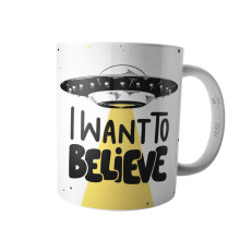 Caneca Ovni I Want To Believe - Ufologia Eu Quero Acreditar