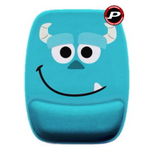 Mouse Pad Monstro Azul Infantil Ergonômico com Apoio de Pulso