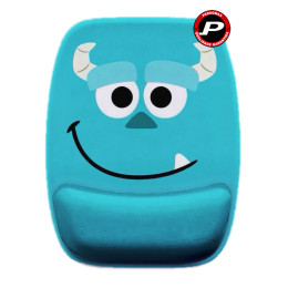 Mouse Pad Monstro Azul Infantil Ergonômico com Apoio de Pulso