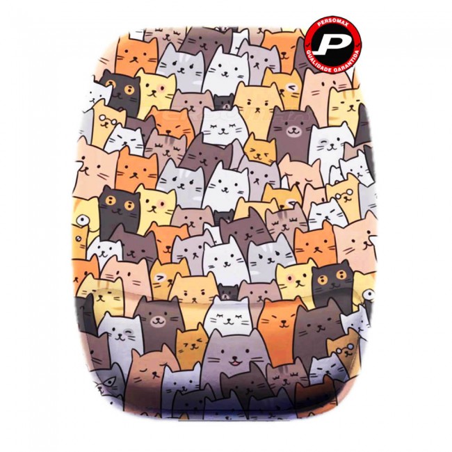 Mouse Pad Wallpaper Gatos Cats Gatinhos Ergonômico com Apoio de Pulso