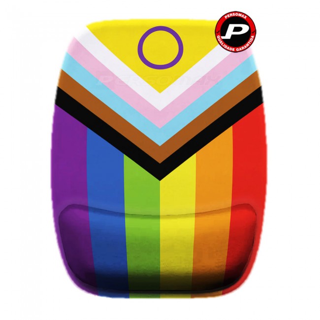 Mouse Pad Lgbtqia+ Bandeira Pride Lgbt Ergonômico com Apoio de Pulso