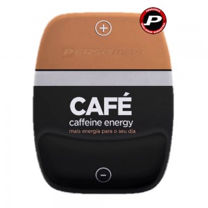 Mouse Pad Geek Pilha Café Caffeine Energy Criativo com Apoio de Pulso