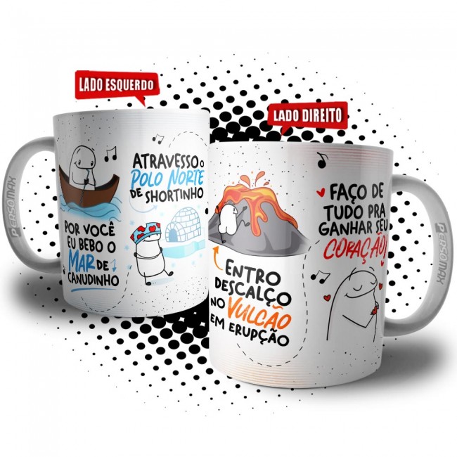 Caneca Por Você Eu Bebo o Mar de Canudinho - Presente Criativo Dia dos Namorados