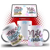 Caneca Mãe de Autista Presente Mãe Especial Amor e Dedicação