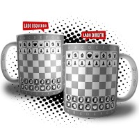 Caneca Jogo Tabuleiro Xadrez Peças Chess Player Presente Enxadrista