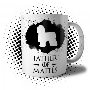 Caneca Father Of Maltês Presente Pai de Cachorro Pet