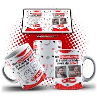 Caneca Prova de Amor Personalizada com Foto Casal - Presente Engraçado Dia dos Namorados