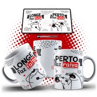 Caneca Divertida Dia dos Namorados - Longe Faz Falta e Perto Faz Raiva