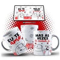 Caneca Flork Namorados Divertida - Eu Te Amo Mas Às Vezes Dá Vontade