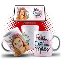 Caneca Caricatura Personalizada Feliz Dia das Mães