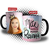 Caneca Mãe você é a Minha Rainha com Caricatura Digital