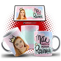 Caneca Mãe você é a Minha Rainha com Caricatura Digital