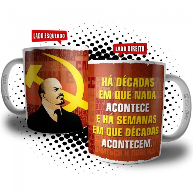 Caneca Lenin Revolução Russa Bolchevique Comunista Marxista