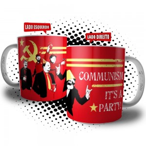 Caneca Festa do Partido Comunista Lenin Stalin Fidel Karl Marx Mao Tsé