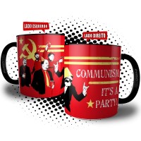 Caneca Festa do Partido Comunista Lenin Stalin Fidel Karl Marx Mao Tsé