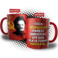 Caneca Leon Trótski Marxista Comunista Revolução Russa Bolchevique Comunismo