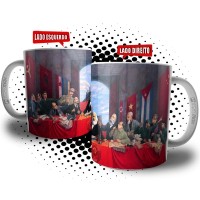 Caneca Ceia Comunista Marx Trotsky Lenin Stalin Che Guevara Fidel Castro Kim Il-sung Mao Tsé-Tung