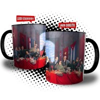 Caneca Ceia Comunista Marx Trotsky Lenin Stalin Che Guevara Fidel Castro Kim Il-sung Mao Tsé-Tung