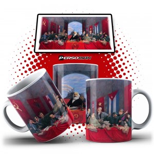 Caneca Ceia Comunista Marx Trotsky Lenin Stalin Che Guevara Fidel Castro Kim Il-sung Mao Tsé-Tung