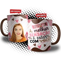 Caneca Caricatura Personalizada para Namorada - A melhor Sensação é estar com Você