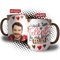 Caneca Caricatura Personalizada para Namorado - Você tem o Talento de me fazer Feliz