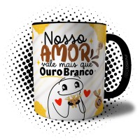  Caneca Flork de Páscoa Nosso Amor Vale Mais Que Ouro Branco - Presente Dia dos Namorados