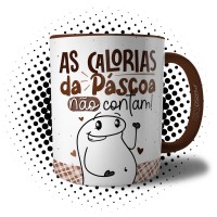 Caneca Flork Meme Divertida Dieta As Calorias da Páscoa Não Contam