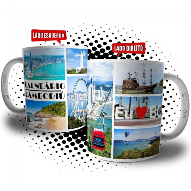 Caneca da Cidade De Balneário Camboriú Lembrança Souvenir SC