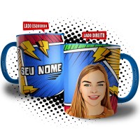 Caneca Caricatura Digital Cartoon Pow Quadrinhos Criativa