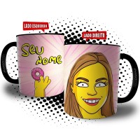 Caneca Caricatura Desenho Amarelo Presente Criativo