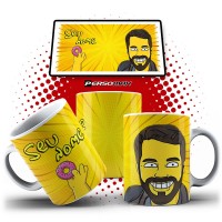 Caneca Caricatura Você Personagem Desenho Amarelo TV