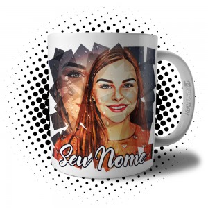 Caneca Caricatura Digital Criativa Filtro Mulher