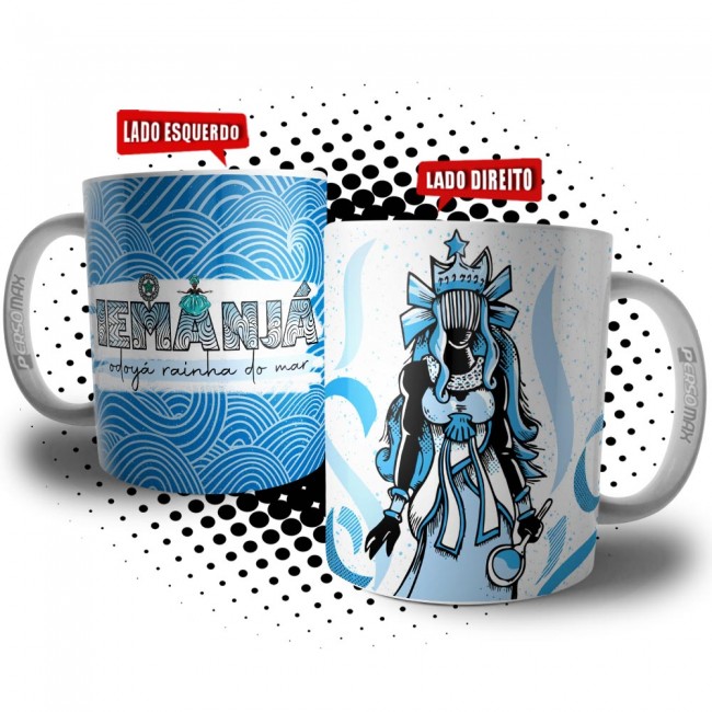 Caneca Iemanjá Rainha do Mar - Coleção Orixás Umbanda