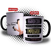 Caneca Dia Das Mulheres Frase Agradecida e Empolgada