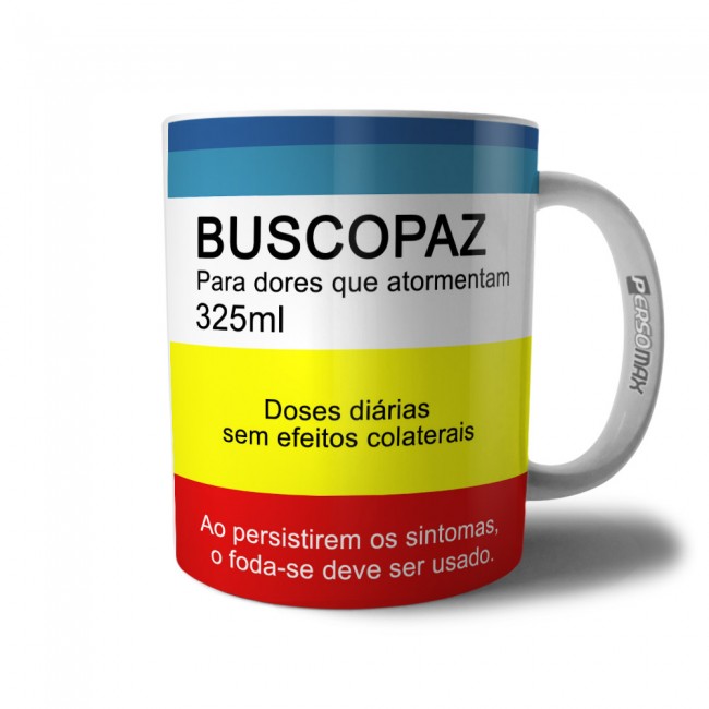 Caneca Buscopaz Meme Presente Divertido Caixa Remédio