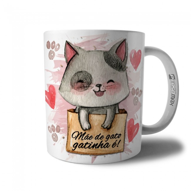 Caneca Mãe de Gato Gatinha É - Presente Fofo Mãe de Gato