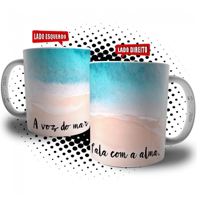 Caneca A Voz do Mar Fala com a Alma - Coleção Mar