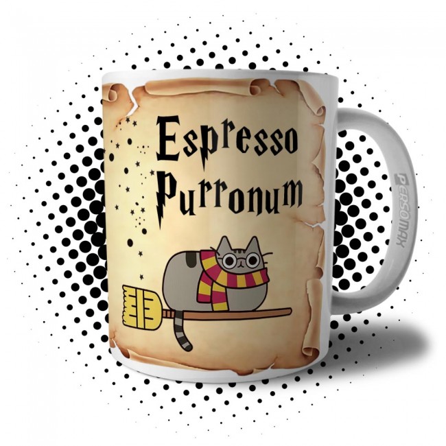 Caneca Espresso Purronum Gato Bruxo