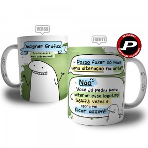 Caneca Designer Gráfico Masculino Profissão Divertida Flork Meme