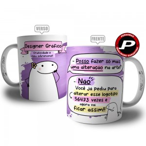 Caneca Designer Gráfico Feminina Profissão Divertida Meme Flork