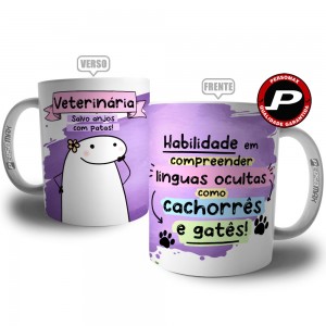 Caneca Flork Veterinária Salvo Anjos com Patas - Profissões Divertidas