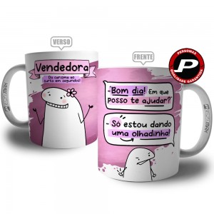 Caneca Flork Vendedora do Carisma ao Surto - Profissões Divertidas