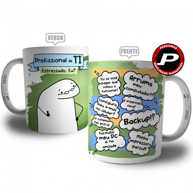 Caneca Flork Profissional de TI Homem - Profissões Divertidas