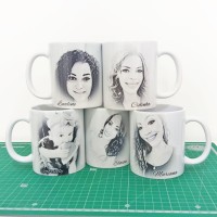 Caneca Caricatura Digital Filtro Preto e Branco Personalizada