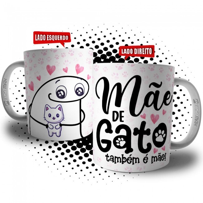 Caneca Flork Mãe de Gato Também é Mãe