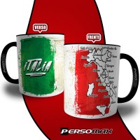 Caneca Itália com Mapa e Bandeira para Pintar