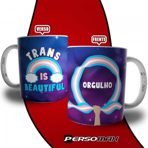 Caneca Orgulho Trans - Xicara Lgbtqia+ Arco Íris Resistência