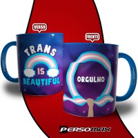 Caneca Orgulho Trans - Xicara Lgbtqia+ Arco Íris Resistência